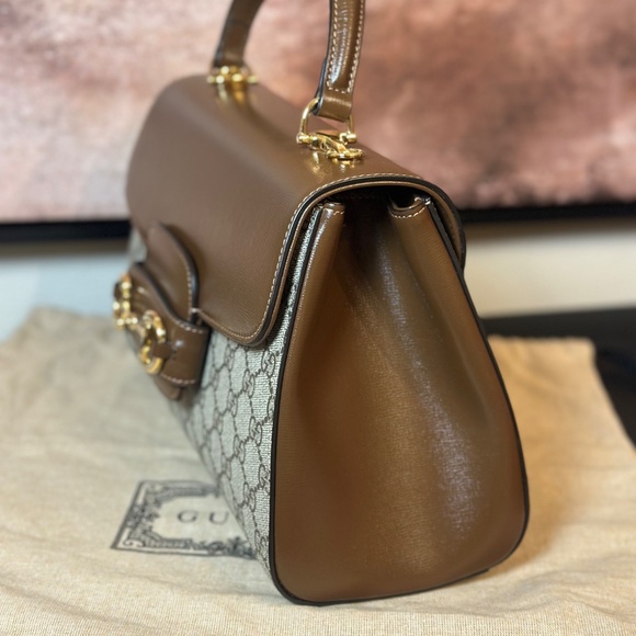 ✨ Gucci Horsebit 1955 GG Supreme Top Handle Bag w/ COA & 2 Straps ✨ - Picture 2 of 16